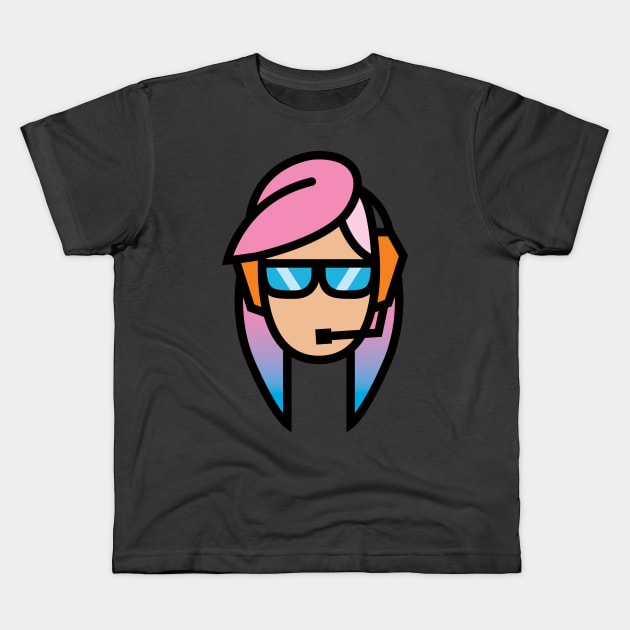 Headphones Girl Kids T-Shirt by Silurostudio